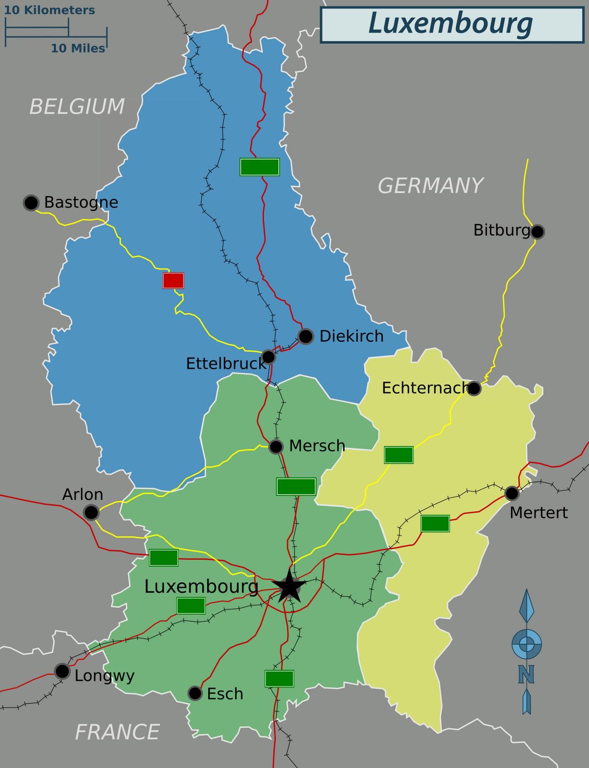 mapa de Luxemburgo político