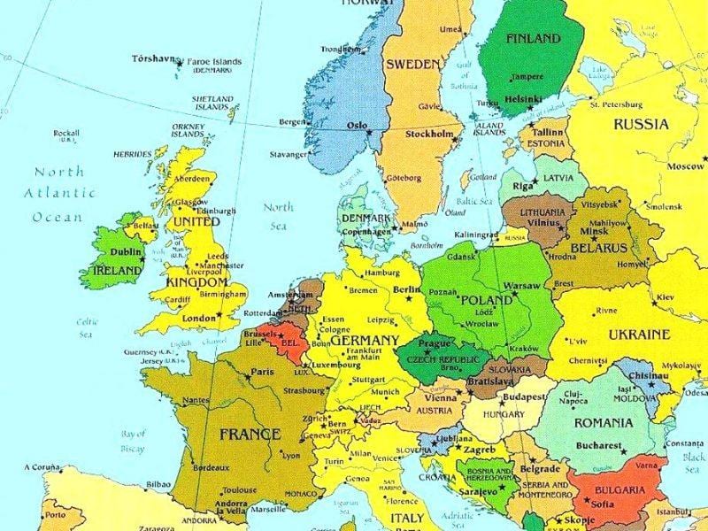 mapa de Luxemburgo e países vizinhos
