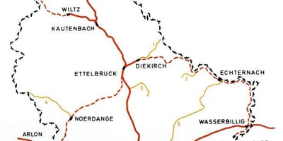 Mapa de Luxemburgo, estação de comboios